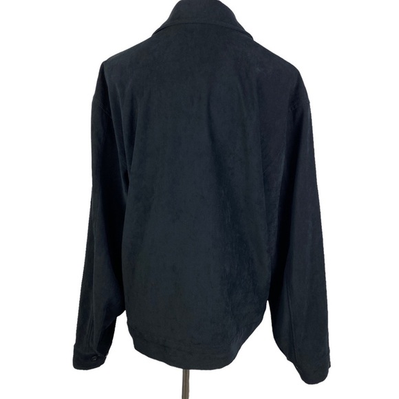 Virgola VintageBlack Full Zip Faux Suede Long Sleeve Jacket Women's Medium Lined - Picture 2 of 11